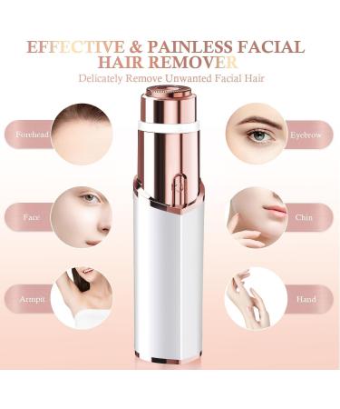 Facial Hair Removal for Women - Portable Rechargeable Lady Shaver & Painless Milky White Face Hair Remover - Buy Online on GoSupps.com
