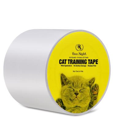 One Sight Cat Scratch Training Deterrent Tape, 4 Inches x 30 Yards(33% Wider) Cat Furniture Protector, Clear Double Sided Cat Couch Protector Cat Sticky Paws Tape for Furniture, Cat Anti-Scratch Pad