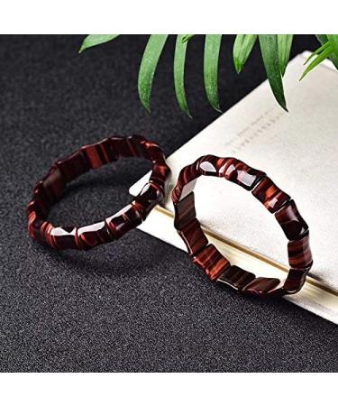 Natural Crystal Rough 1pc Natural Red Tiger Eye Stone Elastic Crystal Bracelet 12MM*16MM - Buy Online on GoSupps.com