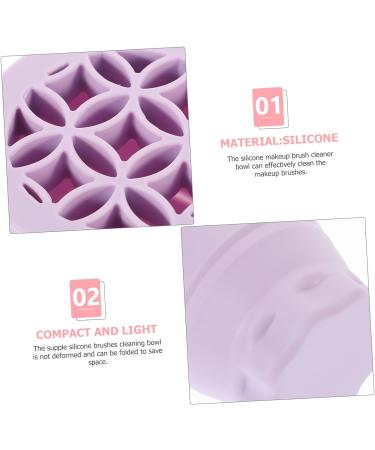 Mipcase Tool Makeup Brush Makeup Cleaner for Brush Cleaner Mat Brush Cleaning Cup Brush Cleaning Pad Silicone Brush Scrubber Washer Cosmetic Silica Gel Purple 9.2X9.2X8.6CM Purple - Buy Online on GoSupps.com