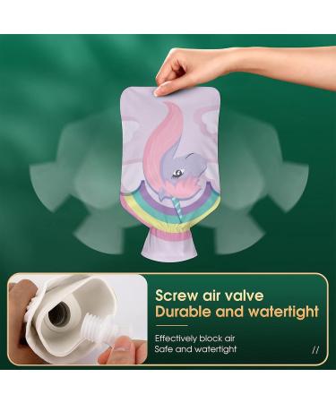 Rainbow Unicorn Hot Water Bottle with Plush Cover - Hand Warmer for Adults & Kids - 26.5x15.3cm | International Shipping Available - Buy Online on GoSupps.com