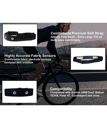 Performance Replacement Belt for Heart Rate Knives | Black Size S-XL | Compatible with Garmin HRM Dual Wahoo Tickr Polar H7 Cardiosport - Buy Online on GoSupps.com