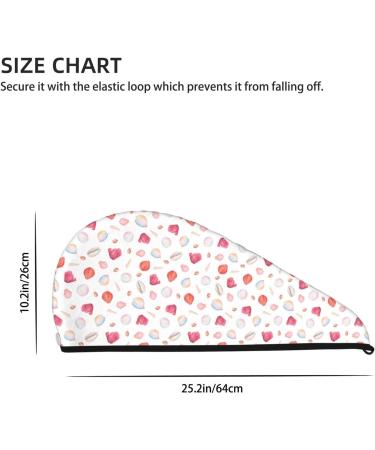 Hair Towel Wrap - Quick Drying Turban with Button Stylish Red Coral & Scallop Seashell Design - Buy Online on GoSupps.com