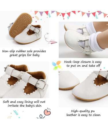 Sonsage Infant Baby Oxford Shoes | Pu Leather Lace-Up First Walking Sneakers 0-6 Months | Anti-Slip Trainer, Soft Rubber Sole | Unisex B White - Buy Online on GoSupps.com