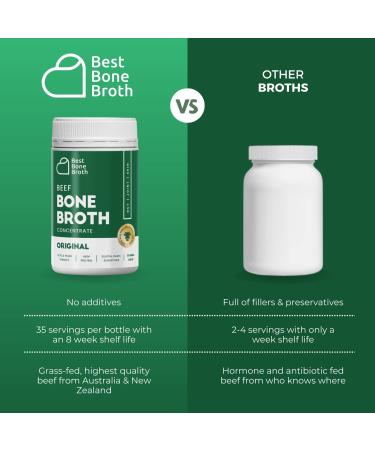 BEEF BONE BROTH CONCENTRATE - Made from top Australian Grass-Fed Cattle - full of protein and collagen | 35 servings makes 2.25 gallons of broth | Just add water | Keto & Paleo Friendly Original - Buy Online on GoSupps.com