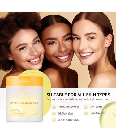 Turmeric Cleansing Pads for Face - 80pcs Exfoliating Scrub Pads for Acne & Dark Spots | Gentle Non-Irritating Formula - Buy Online on GoSupps.com