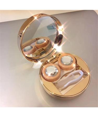Nfegsiya Gold Contact Lens Container with Mirror - Round Eye Case & Gift Storage Box - Buy Online on GoSupps.com