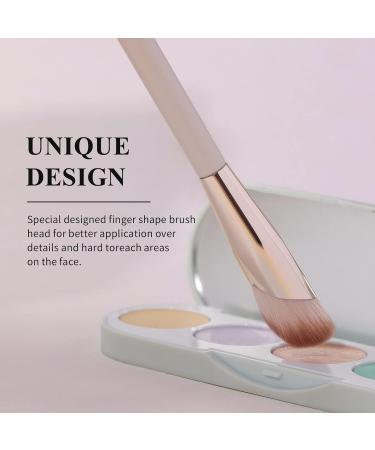 Bethy Beauty Angled Under Eye Concealer Brush Finger Shape Nose Contour Makeup Brush for Liquid and Cream Blending and Diffusing Small Foundation Brush Cosmtic Tool Smooth Canvas - Buy Online on GoSupps.com