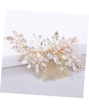 FRCOLOR silver crystal hair comb rhinestone side comb clear crystal hairpin vintage bridal hair comb leaf hair pins rhinestone hairpin gold hair clips Hair piece wedding bride - Buy Online on GoSupps.com