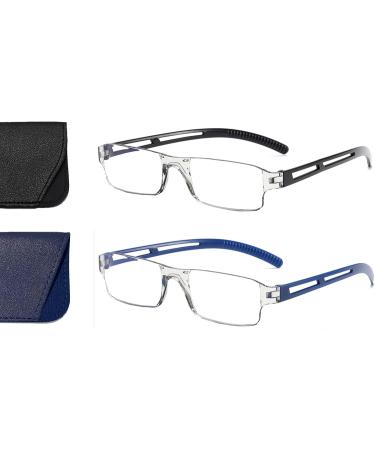 Hubeye 2 Pack Frameworkless Reading Glasses - Anti-Blue Light Lightweight Reading Aid for Men & Women (1.75 Diopters) - Includes Glasses Holster - Buy Online on GoSupps.com