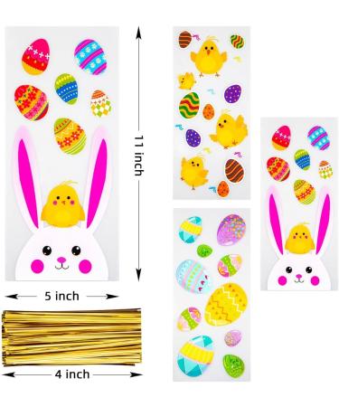 Labeol 150pcs Cellophane Bags 5X11 Easter Treat Bags with Ties Goodie Bags Clear Gift Bags for Candy Cookie Party Favor Birthday Baby Shower - Buy Online on GoSupps.com