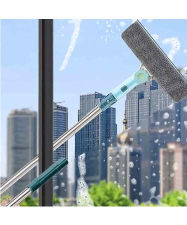 ZQTHL High-Rise Window Cleaning Tool with U-Shaped Telescopic Rod Extendable Squeegee Window Cleaner Equipment - Indoor Outdoor