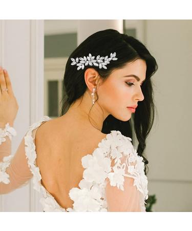 Latious Crystal Bride Wedding Hair Comb - Silver Rhinestone Bridal Hair Clip - Buy Online on GoSupps.com