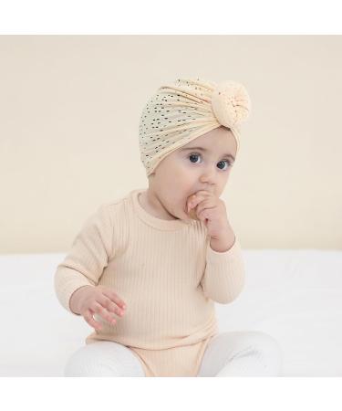 Cinaci 6-Piece Cute Stretchy Baby Turban Hats with Bow - for Girls Newborns to Toddlers - Buy Online on GoSupps.com