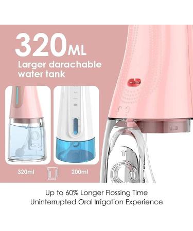 GeRRiT Professional Cordless Water Flosser - Portable Dental Oral Irrigator with 320ML Tank Rechargeable IPX7 Waterproof 6 Modes & 4 Jet Tips for Home & Travel - Buy Online on GoSupps.com