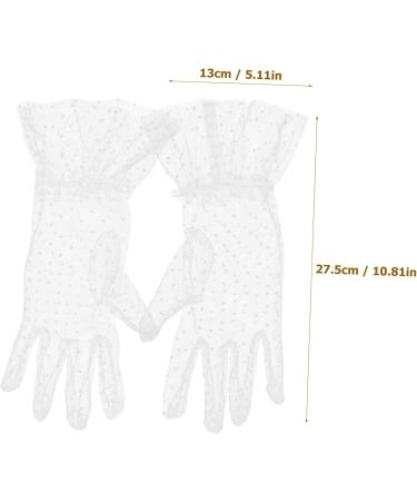 minkissy 1 Pair Black Gloves Cocktail Women Short Gloves Vintage Gloves for Woman Bridal Mesh Gloves Wedding Short Gloves Tea Party Short Gloves Hollow Out Women's Accessories White Lace - Buy Online on GoSupps.com