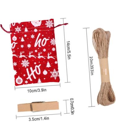 CIYODO 1 Set Christmas Advent Calendar Bags Drawstring Bag Candy Drawstring Bag Calendars Wood - Buy Online on GoSupps.com