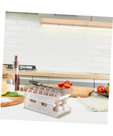 jojofuny Egg Storage Case 1pc Refrigerator Dispenser Food Holding Convenient Kitchen White Multipurpose Practical Use Holder White 30.3X16CM - Buy Online on GoSupps.com
