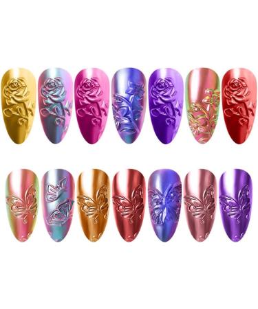 Lurrose Nail Tools - 2 Silicone Template Plates for DIY Nail Art | 3D Animal & Pebble Designs - Buy Online on GoSupps.com