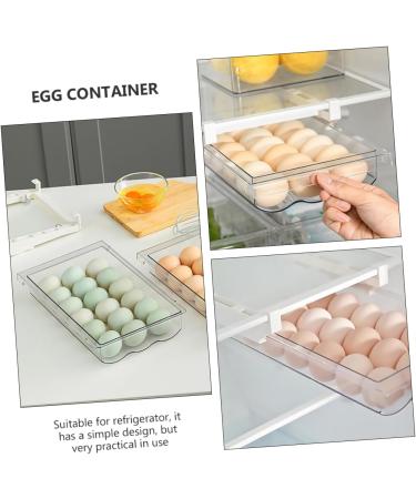 Uonlytech Egg Storage Box Bandejas Para Comida Fridge Crisper Refrigerator Hanging Egg Holder re-usable White 30.5X20X8.5cm - Buy Online on GoSupps.com