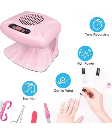 300W 2-in-1 Nail Dryer Fan with Auto Sensor - Professional Hot & Cold Air for Manicure & Home Use (Pink) | International Shipping Available - Buy Online on GoSupps.com