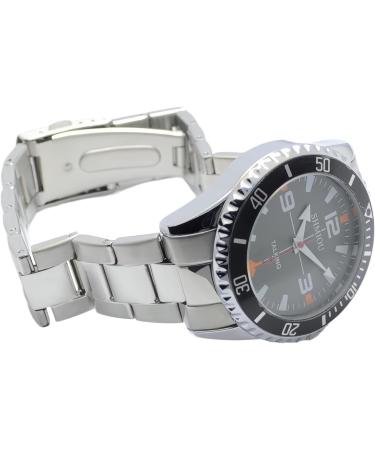 SHMIOU English Talking Watch for Blind Visually Impaired Elderly - Stainless Band Quartz Alarm, Black Dial Silver Frame - Buy Online on GoSupps.com