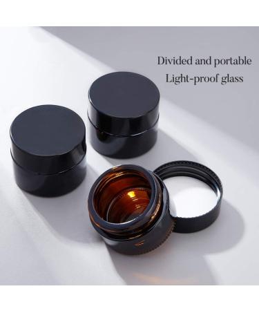 Benecreate 15 Pack Cosmetic Glasses - Dark Amber & White 15ml Round Jars with Black Lids & 2 Spoons for Beauty Lotions - Ideal for International Shipping - Buy Online on GoSupps.com