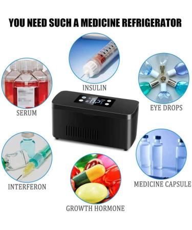 Insulin Cooler 2-8 C Portable Fridge with 10200mAH Lithium Battery Camping Fridge Refrigerated Insulin/interferon/Growth Hormone/Vaccine/Eye Drops and Other Medicines - Buy Online on GoSupps.com