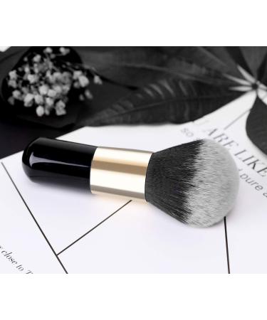 Luxspire Flat Kabuki Makeup Brush - Large Soft Face Mineral Powder Foundation & Blush Brush for Blending Makeup - Black & Gold - Buy Online on GoSupps.com