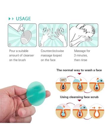 Lalacolorful Silicone Back Scrubber Exfoliating Shower Brush Set - Long Handle, Double-Sided, With Hook - Hair Scalp Massager & Facial Cleansing Brush - Yellow & Green - Buy Online on GoSupps.com