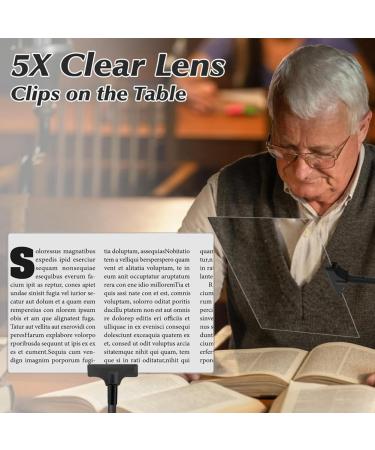 piuryue 5X Magnifying Glass with Clip 6x3.5 Inch Magnifier with Clamp Adjustable Flexible Gooseneck Clip on Magnifying Glass Easy Install Easy to Use - Buy Online on GoSupps.com
