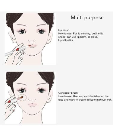 3pcs Retractable Lip Brush Set - Portable Double Ended Concealer & Lip Makeup Brush for Travel | Perfect Christmas Gift (Gold - Buy Online on GoSupps.com