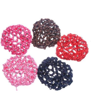 Cotton Hair Bun Cover Crochet Snoods Hairnet for Ballet Dance Skating for Girls Navy - Buy Online on GoSupps.com