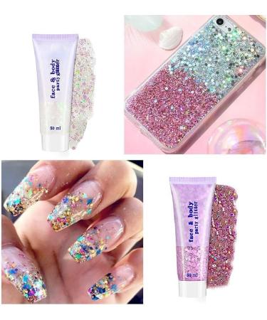 Buy 2 Color Neon Face & Body Glitter Gel - Holographic Makeup for Parties (Pink & White) - Glow Accessories - Buy Online on GoSupps.com
