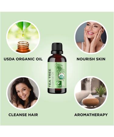 100% Organic Tea Tree Essential Oil - Hair, Skin & Nails Treatment | Pure Cleansing Oil & Dry Scalp Remedy - Buy Online on GoSupps.com