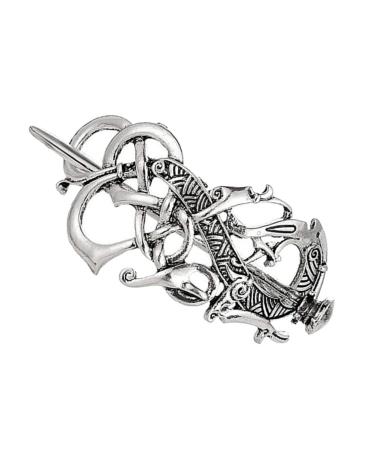 FRCOLOR Hair Slide Celtic Knot Hair Clip Silver Retro Hairpin Viking Hair Accessories for Women Girls