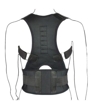 Posture Corrector Posture Clavicle Support Corrector Magnetic Therapy Back Straight Shoulder Brace Strap Belt Correct Adjustable Male Female Back Brace (Black XX) Better life Black L - Buy Online on GoSupps.com
