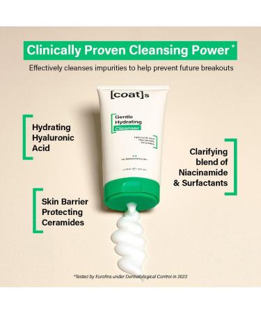 Coats Hydrating Facial Cleanser with Ceramides & Hyaluronic Acid - 150ml - For Combination to Dry Skin - Face Wash for Women and Men - Buy Online on GoSupps.com