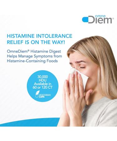 Omne Diem Histamine Digest DAO 30 000 HDU - 120 Caps - Histamine Neutralizing Enzyme - Relieve Histamine Intolerance with Diamine Oxidase - Buy Online on GoSupps.com