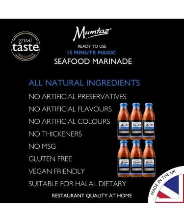 Mumtaz SEAFOOD Marinade Sauce - Pack of 6x500g 15 Minute Magic Marinade Medium Spiced BBQ-Grill-Roast-Stir or Air fry All Natural Ingredients Gluten Free Vegan Friendly. - Buy Online on GoSupps.com