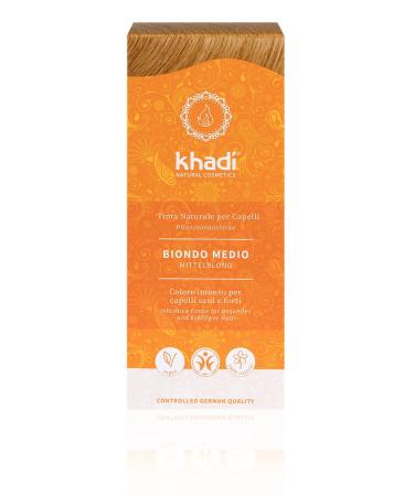 Khadi Middle Blond plant hair color hair color for lively medium blonde up to powerful glossy red blonde natural hair color 100% vegetable natural & vegan certified natural cosmetics 100g
