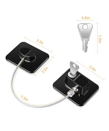 2 Pcs Fridge Lock Set for Child Safety - Refrigerator & Freezer Lock with Adhesive | Cabinets, Drawers, Toilet Seat - Buy Online on GoSupps.com
