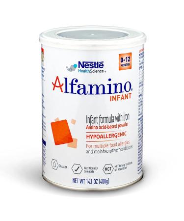 Alfamino Infant Amino Acid Based Infant Formula with Iron, Unflavored, 14.1 Ounces (Packaging May Vary) Unflavored with Iron 14.1 Ounce (Pack of 1)