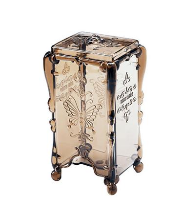 Milopon Wattepad Box Halter Make-Up Operator Wattstabchen Acrylic Box with Lid Cotton Ball Pad Storage Lesser (Coffee)