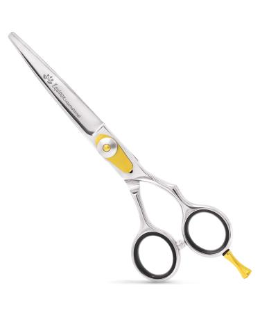 Equinox Professional Razor Edge Hair Cutting Scissors/Shears - (6.5") Finger Inserts and Adjustment Tension Screw, Hand-Sharpened Cutting Edges, Removable Finger Rest | 100% Stainless Steel 6.5 inch (Pack of 1)