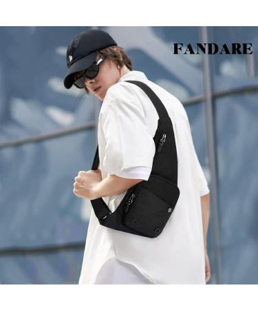 Fandare Ultralight Breast Pocket Sling Bag - Unisex Crossbody Pack for Outdoor Camping & Hiking - Lightweight Daypack in Black - Buy Online on GoSupps.com