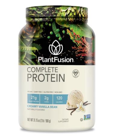 PlantFusion Vegan Protein Powder, Plant Based Protein Powder, BCAAs + Digestive Enzymes, Clean Protein; Dairy Free, Gluten Free, Vanilla 2 lb Vanilla 31.75 Ounce (Pack of 1)