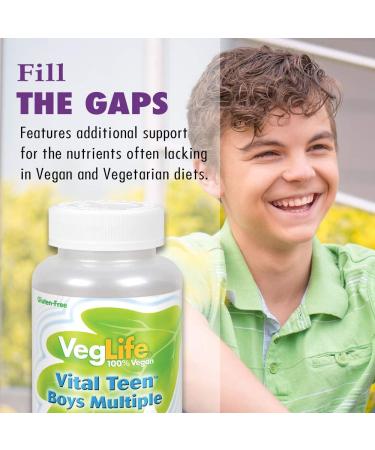 VegLife Vital Teen Boys Multivitamins - 60 Vegan Capsules for Optimal Health - Buy Online on GoSupps.com