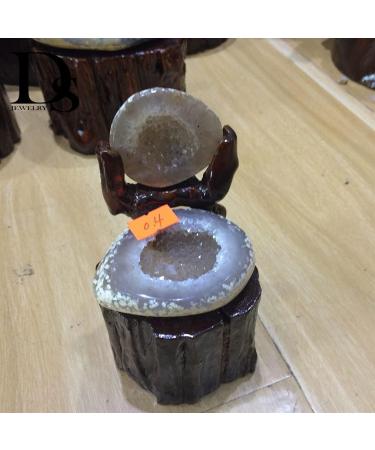 Natural Crystal Rough for Natural Agate Geode Bowl Crystal Quartz Hollow Sphere Natural Rough Drusy Cluster Agate Treasure Basin Carnelian Wooden Stand (Color : 0.4-0.6 Kg) - Buy Online on GoSupps.com