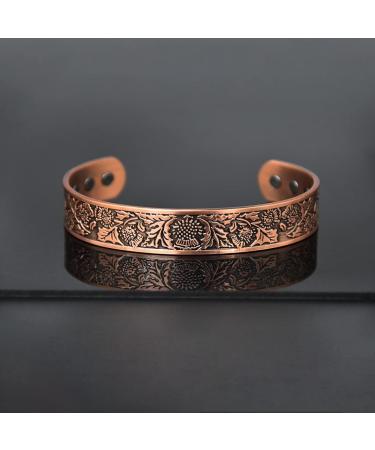 VicMAG Copper Magnet Bracelet for Men - Arthritis Pain Relief Therapy Adjustable Pure Copper Cuff with Gift Box - Buy Online on GoSupps.com